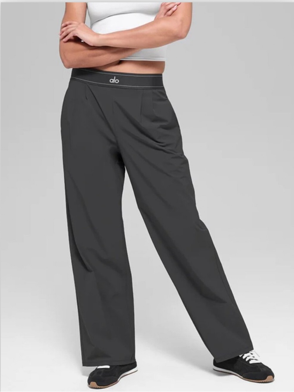 ALO Suit Up Anthracite Trousers (Regular) - Small